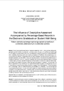 The influence of descriptive assessment accompanied by percentage-based records in the electronic gradebook on student well-being