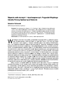 Wsparcie os&oacute;b starszych i niepełnosprawnych. Przypadek Miejskiego Ośrodka Pomocy Społecznej w Krakowie