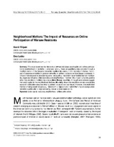 Neighborhood matters: the impact of resources on online participation of Warsaw residents