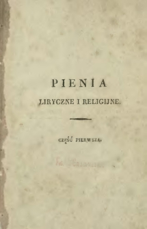 Pienia liryczne i religijne. Cz. 1