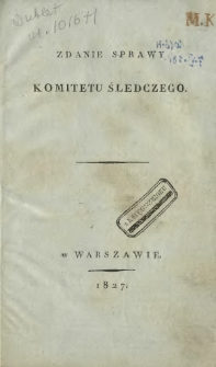 Zdanie sprawy Komitetu Śledczego