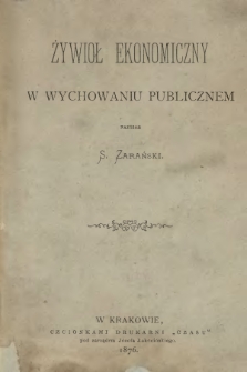Żywioł ekonomiczny w wychowaniu publicznym