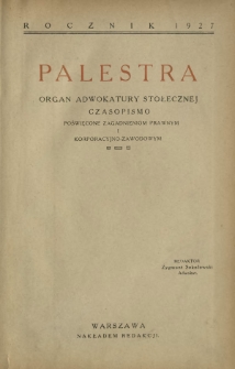Palestra : spis rzeczy za rok 1927