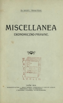 Miscellanea ekonomiczno-prawne