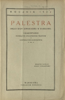 Palestra : spis rzeczy za rok 1932