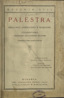 Palestra : spis rzeczy za rok 1935