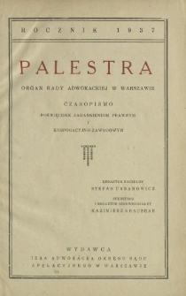 Palestra : spis rzeczy za rok 1937