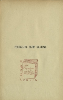 Federalizm : sejmy krajowe