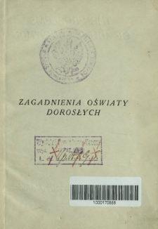 Zagadnienia oświaty dorosłych : dwie konferencje