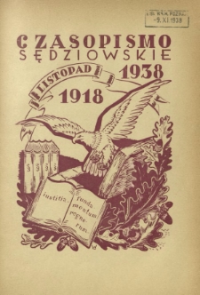 Czasopismo Sędziowskie : organ Oddziału Lwowskiego Zrzeszenia Sędziów i Prokuratorów Rzpltej Polskiej. R. 12, nr 6 (listopad-grudzień 1938)