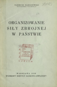 Organizowanie siły zbrojnej w państwie