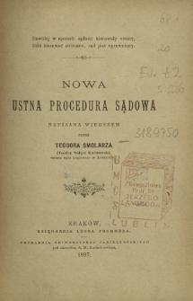 Nowa ustna procedura sądowa : napisana wierszem