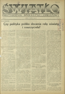 Światło : dwutygodnik społeczno-oświatowy. R. 1, nr 11 (5 lipca 1946)