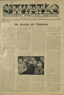 Światło : dwutygodnik społeczno-oświatowy. R. 1,nr 20 (5 grudnia 1946)