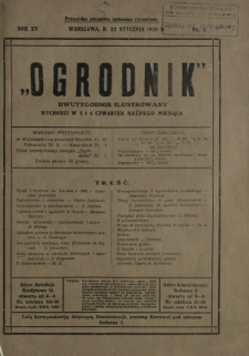 Ogrodnik : dwutygodnik ilustrowany. R. 15, nr 2 (22 stycznia 1925)