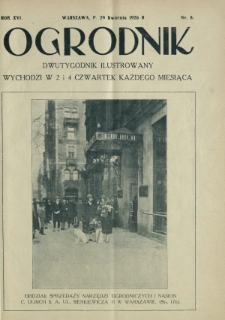 Ogrodnik : dwutygodnik ilustrowany. R. 16, nr 8 (29 kwietnia 1926)