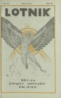 Lotnik : organ Związku Lotników Polskich. T. 3, nr 13=51 (3 kwietnia 1926)