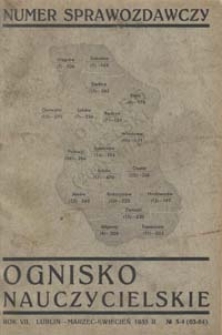 Ognisko Nauczycielskie : regjonalny miesięcznik Z.N.P. poświęcony sprawom organizacyjnym, zawodowym i społecznym, zagadnieniom oświatowym i szkolnym. R. 7, 1935 Nr 3-4 (63-64)