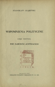 Wspomnienia polityczne. Cz. 1-[3]