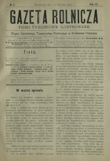 Gazeta Rolnicza : pismo tygodniowe ilustrowane. R. 52, nr 2 (12 stycznia 1912)