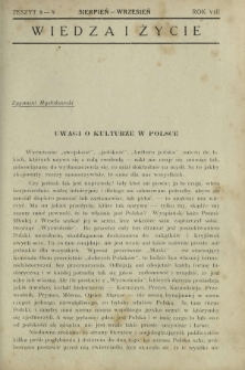 Wiedza i Życie R. 8, z. 8/9 (sierpień/wrzesień 1933)