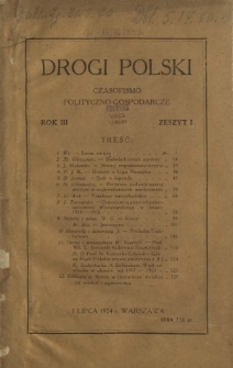Drogi Polski : miesięcznik polityczno-gospodarczy. R. 3, nr 1 (1 lipca 1924)