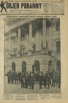 Kurjer Poranny : niedzielny dodatek ilustrowany do R. 50, No 273 (3 października 1926)